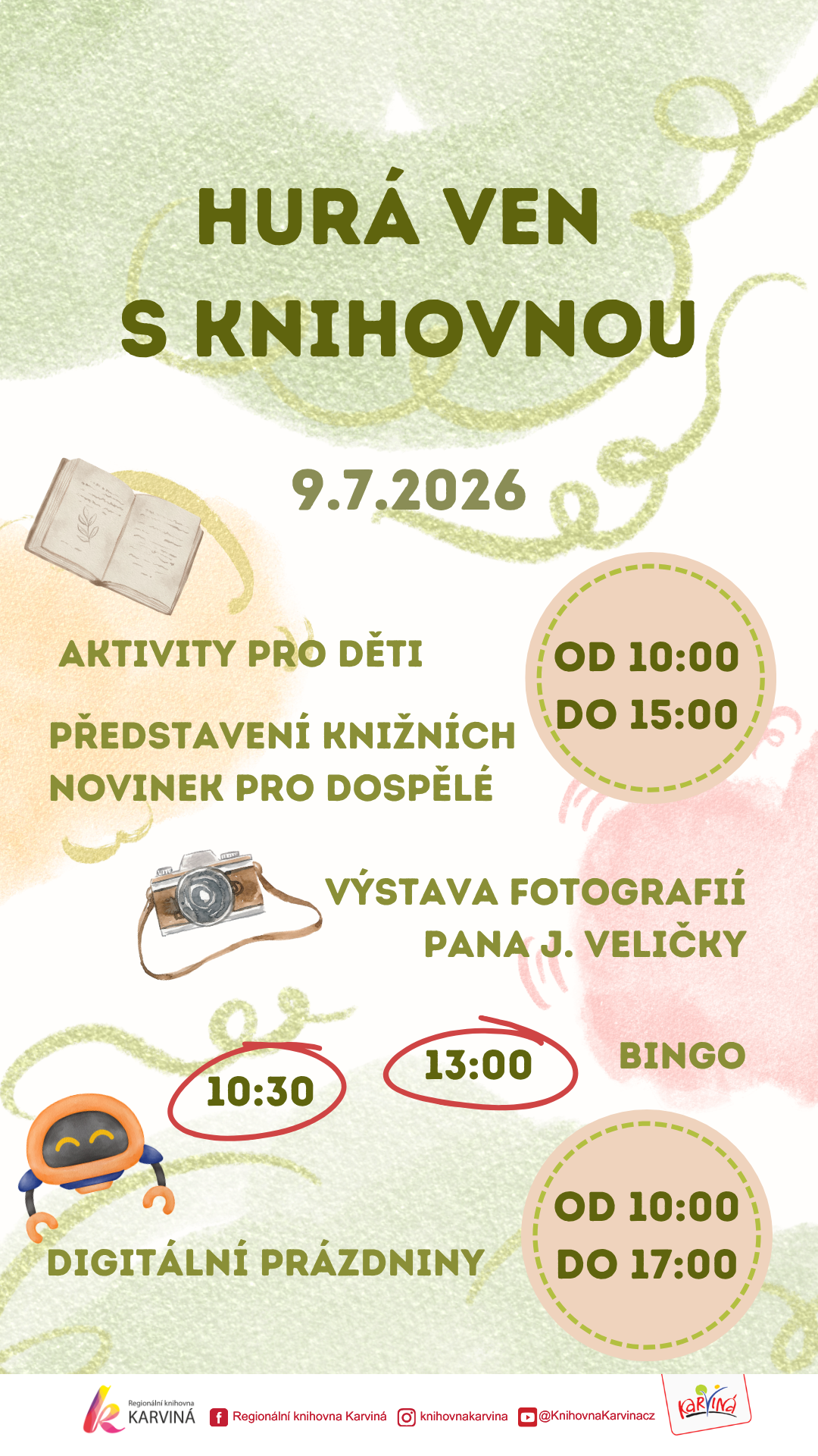 Hurá ven s knihovnou